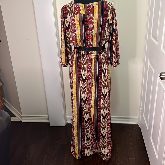 Forever21 Boho 3/4 Sleeve Maxi Dress Size Large - Picture 10 of 13